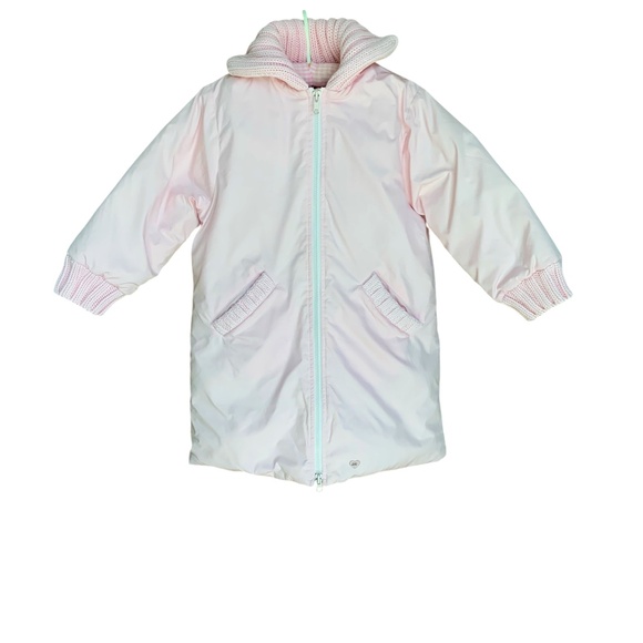 Lili GAUFRETTE WINTER LONG COAT WITH ZIPPER AND HIDDEN NYLON HOOD SZ: 6 - Picture 1 of 5